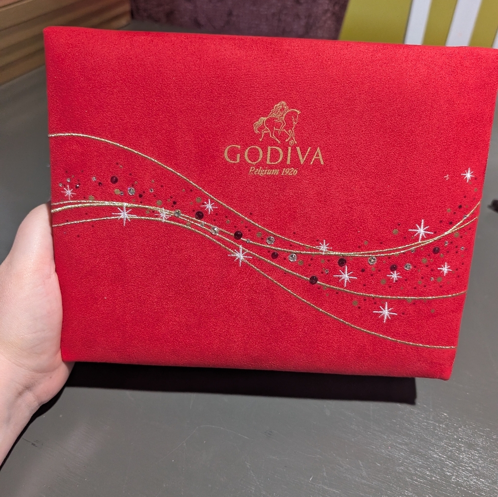Godiva Red Gift Box Size 9.5 X 7.5 Excellent Condition